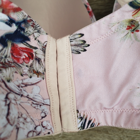 Floral Cacique 42 H Racerback Bra with Padded Under Support Plus Size - Picture 10 of 16